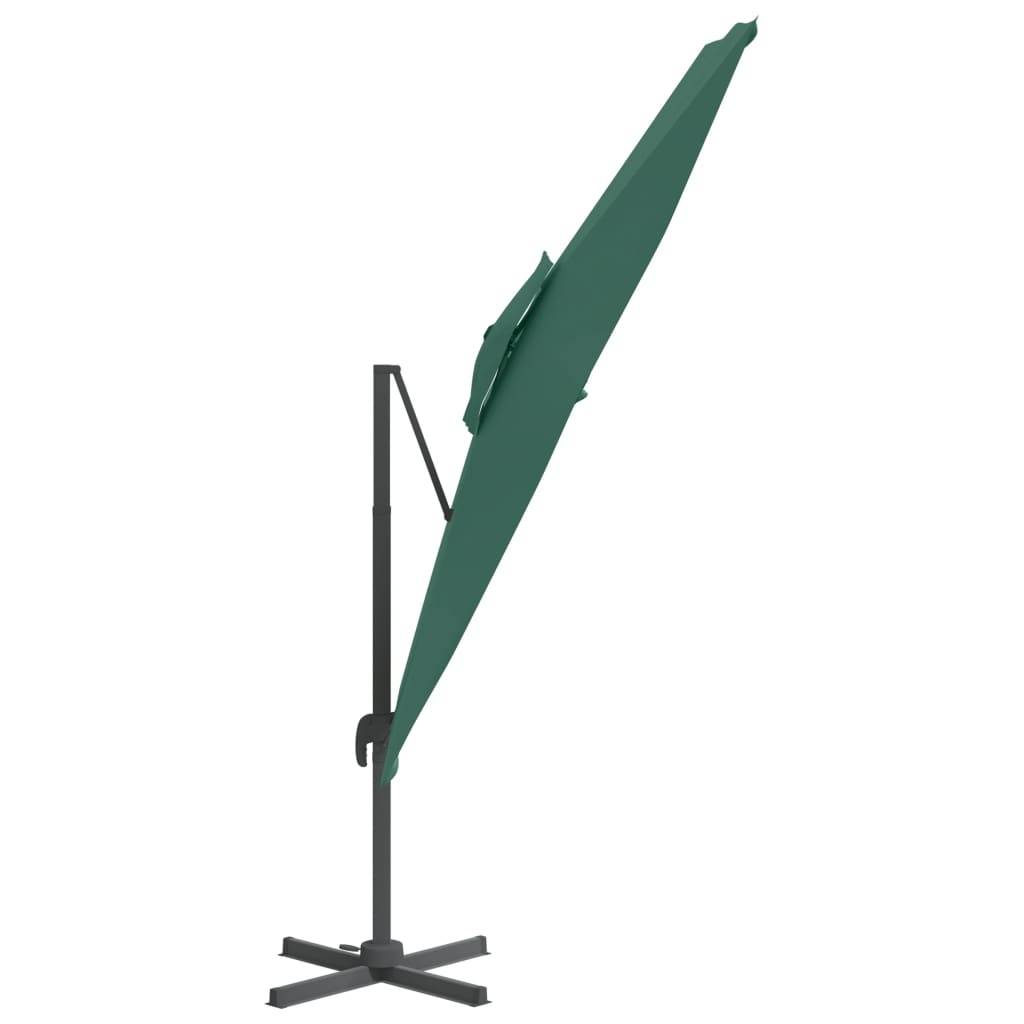 Helloshop26 - Parasol meuble de jardin cantilever à double toit 300 x 300 cm vert - Image 3