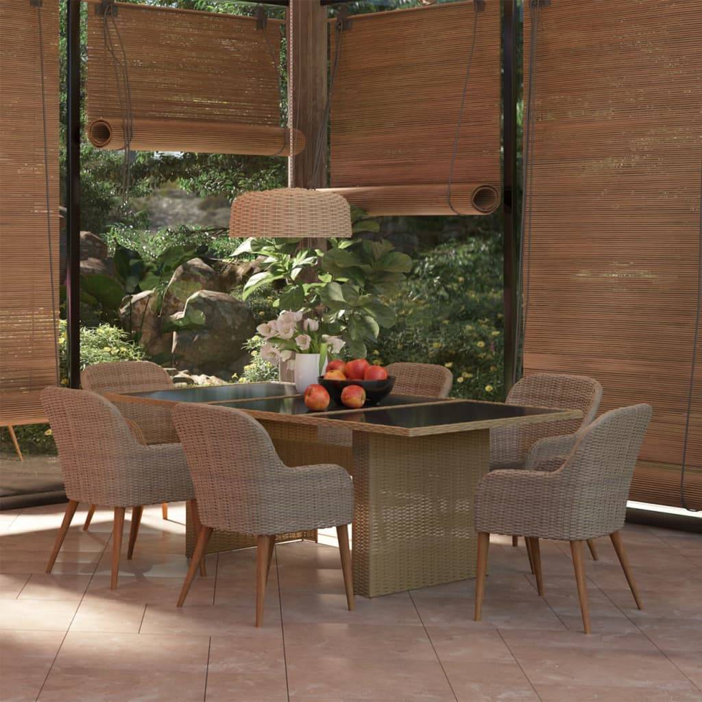 Vidaxl - Ensemble à manger de jardin 7 pcs Résine tressée Marron vidaXL 3059483 - Image 1