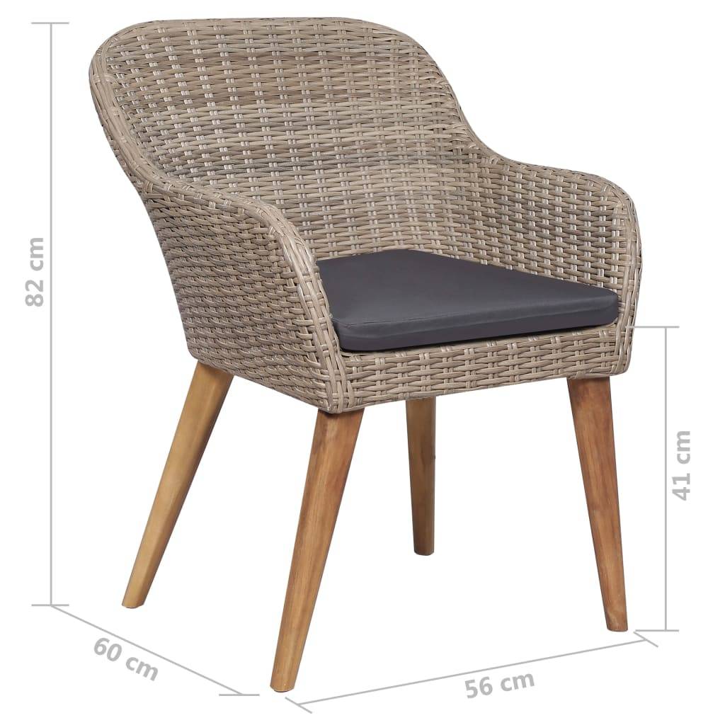 Vidaxl - Ensemble à manger de jardin 7 pcs Résine tressée Marron vidaXL 3059483 - Image 3