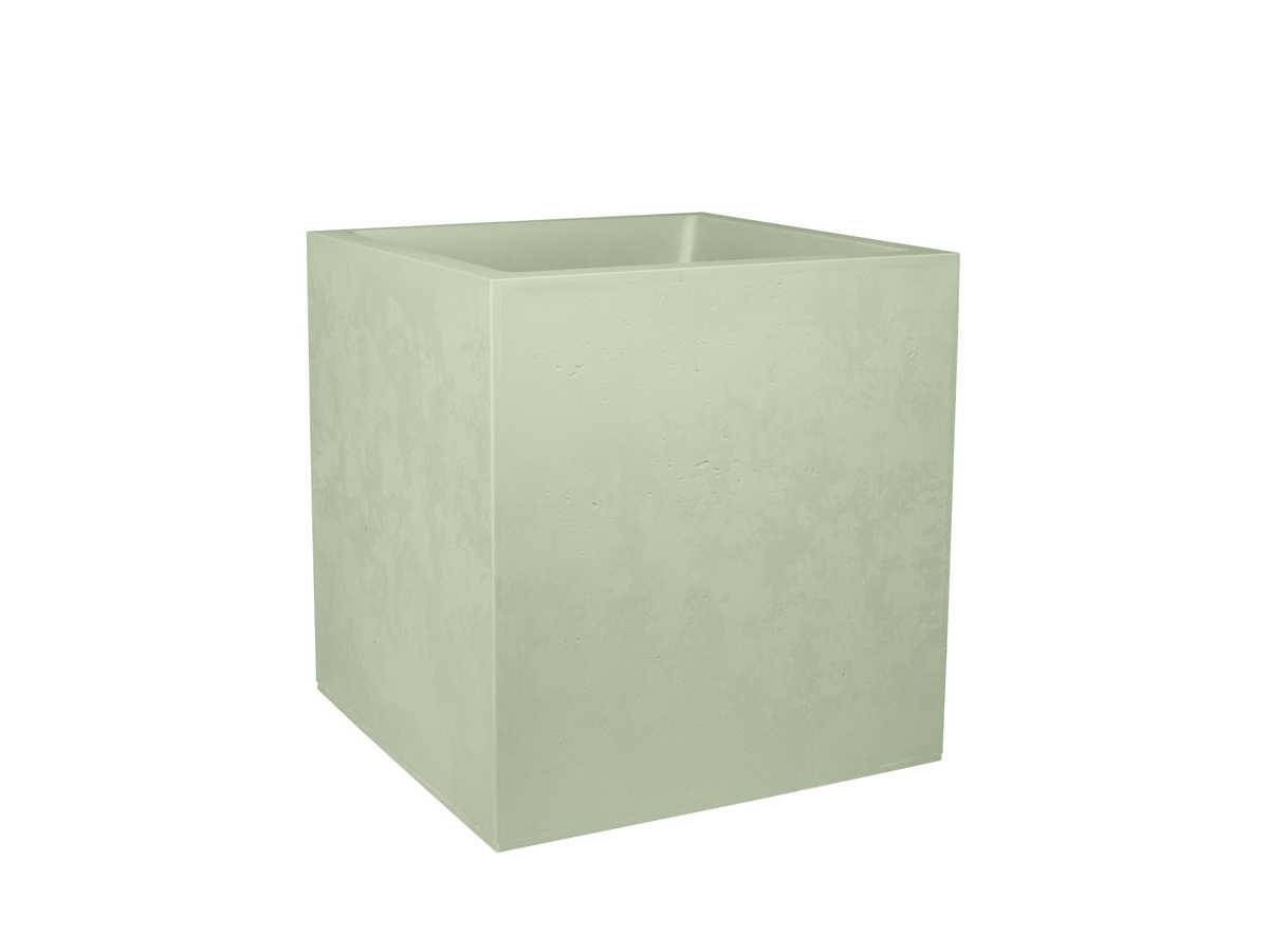 Eda - Pot de fleur carré Basalt 39,5 x H.43,5 cm - Vert amande- Eda