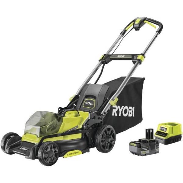 Ryobi - RYOBI - Tondeuse poussée 18V Brushless - Ø coupe 40 cm - ramassage et mulching - batterie 5,0 Ah & chargeur 2,0 A - RY18LMX40C - Image 1
