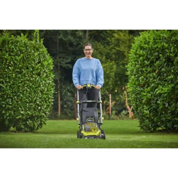 Ryobi - RYOBI - Tondeuse poussée 18V Brushless - Ø coupe 40 cm - ramassage et mulching - batterie 5,0 Ah & chargeur 2,0 A - RY18LMX40C - Image 3