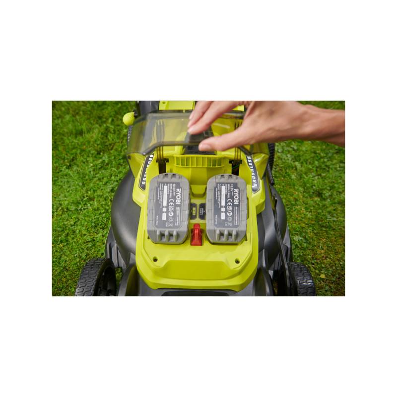 Ryobi - RYOBI - Tondeuse poussée 18V Brushless - Ø coupe 40 cm - ramassage et mulching - batterie 5,0 Ah & chargeur 2,0 A - RY18LMX40C - Image 6