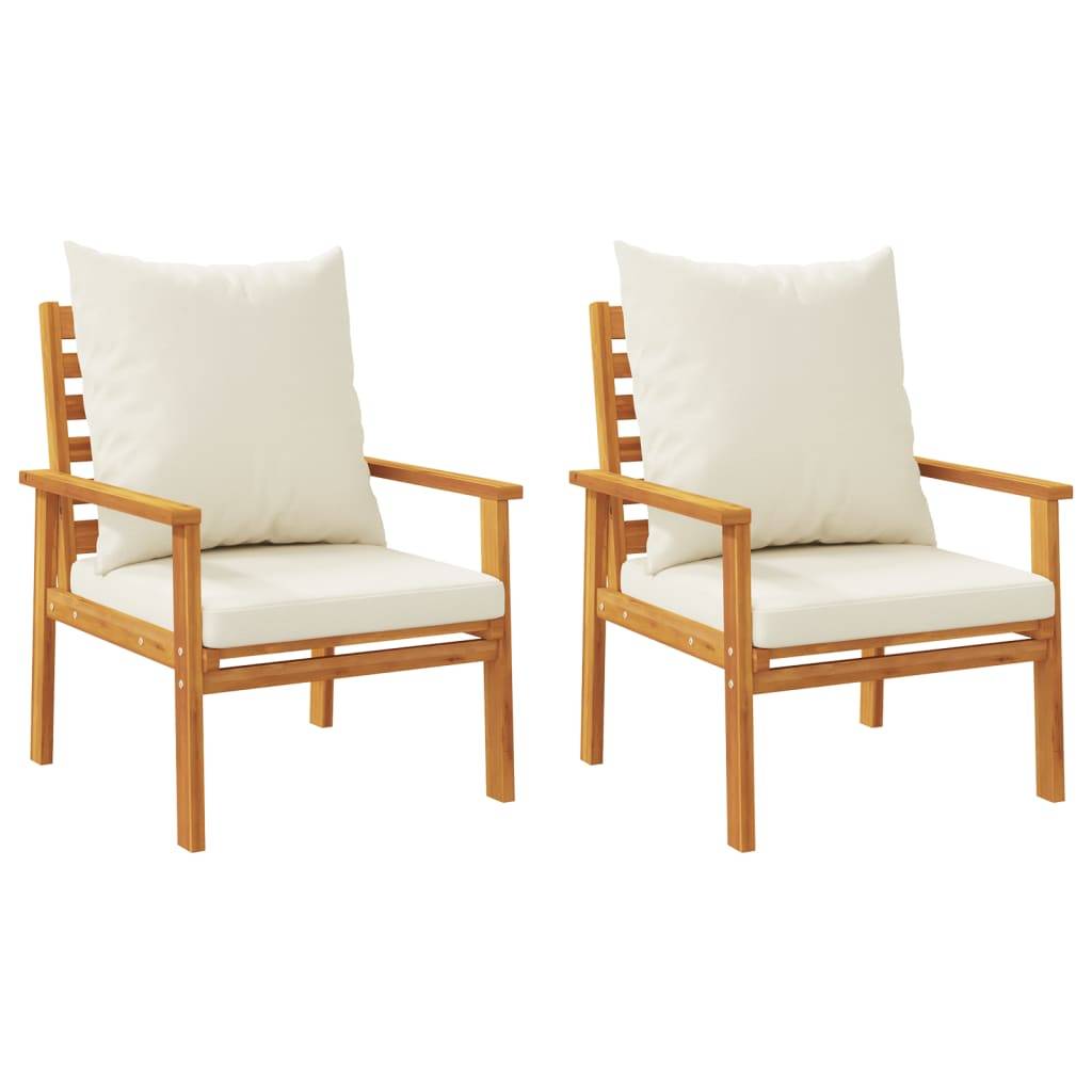 Maison Chic - Lot de 2 Fauteuils de jardin - Chaises de jardin - Fauteuils d'extérieur avec coussin bois massif d'acacia - MEUBLE PRO-JU4093 - Image 6