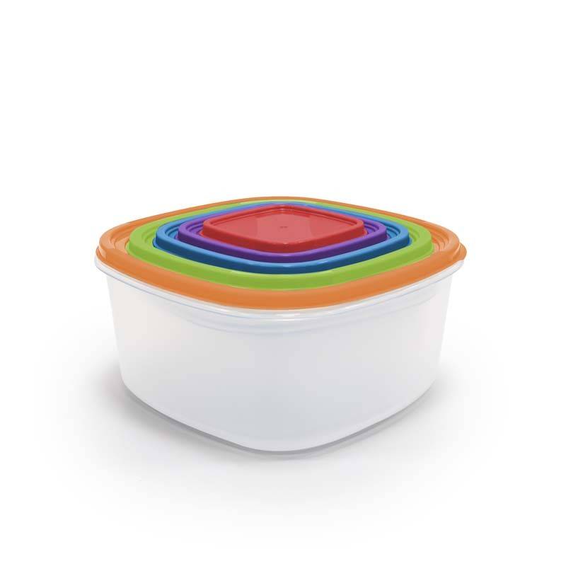 Kitchencook - Ktup5c - Multicolore - Set 5 Boîtes De Conservation - Empilables - Sans Bpa - Image 5