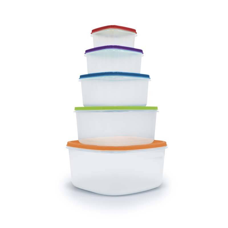 Kitchencook - Ktup5c - Multicolore - Set 5 Boîtes De Conservation - Empilables - Sans Bpa - Image 2