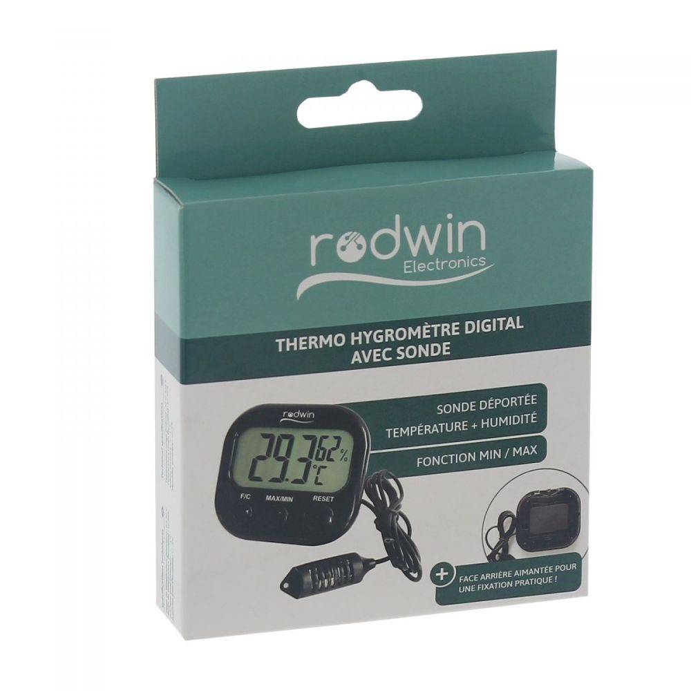 Thermo-Hygromètre - Sonde T° et Humidité - RODWIN Electronics - Gamm vert