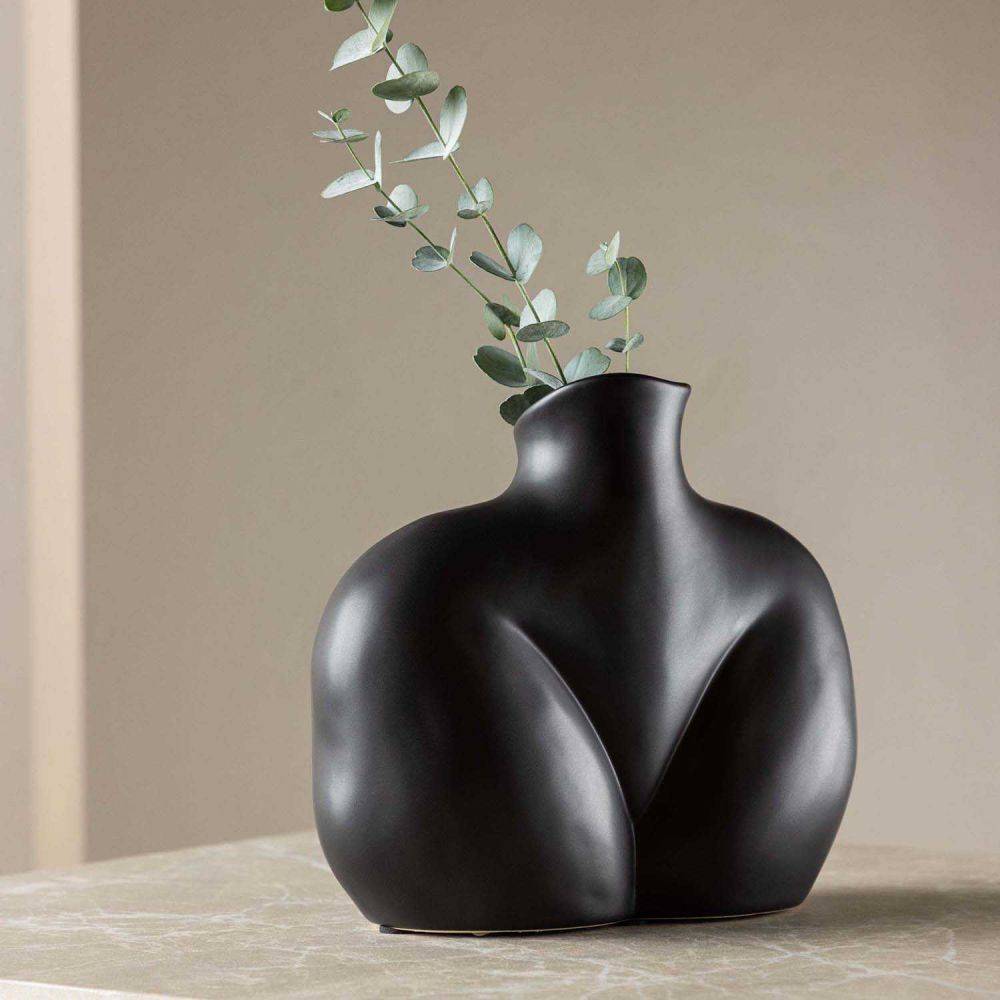 Venture Home - Vase en grès Harvey Noir - Image 2