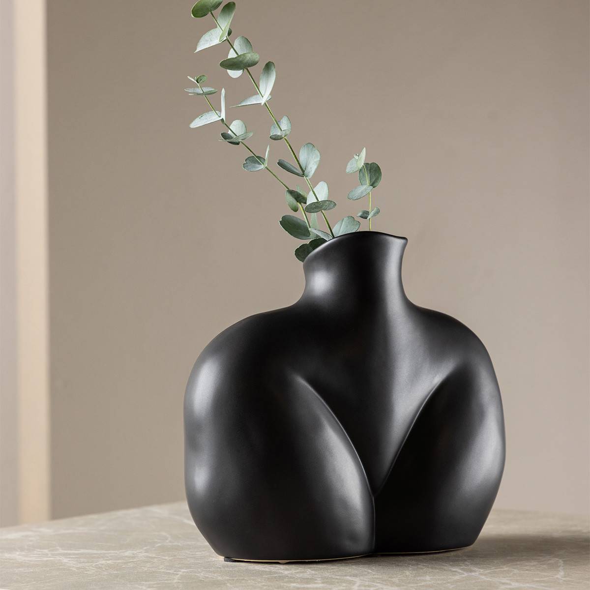 Venture Home - Vase en grès Harvey Noir - Image 6