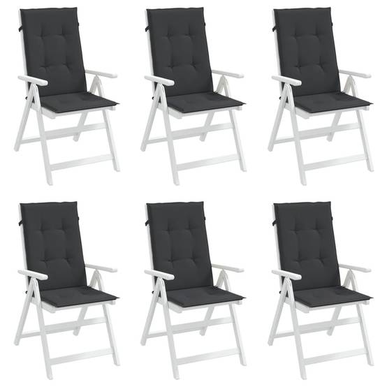 PANGIVO - Coussins de chaise à dossier haut polyester noir 120 x 50 x 3 cm (lot de 6) - PANGIVO - Image 4