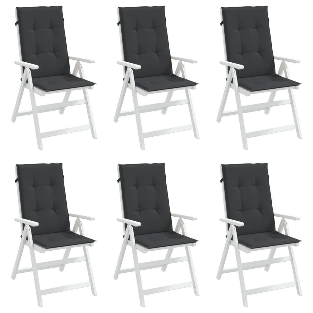 PANGIVO - Coussins de chaise à dossier haut polyester noir 120 x 50 x 3 cm (lot de 6) - PANGIVO - Image 4