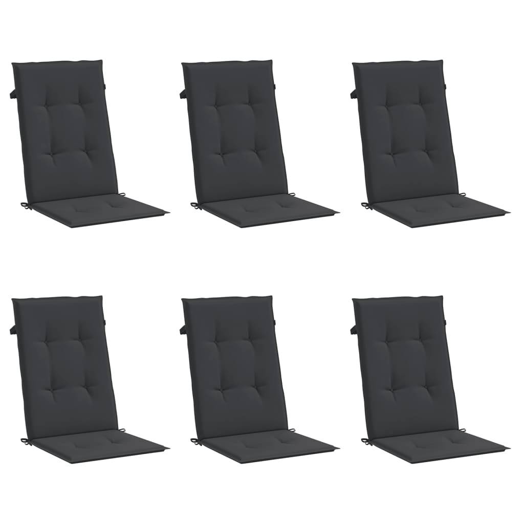 PANGIVO - Coussins de chaise à dossier haut polyester noir 120 x 50 x 3 cm (lot de 6) - PANGIVO - Image 3