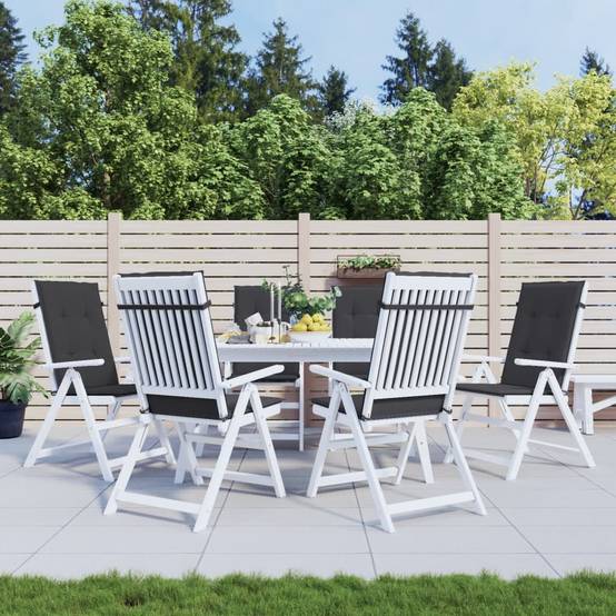 PANGIVO - Coussins de chaise à dossier haut polyester noir 120 x 50 x 3 cm (lot de 6) - PANGIVO - Image 1