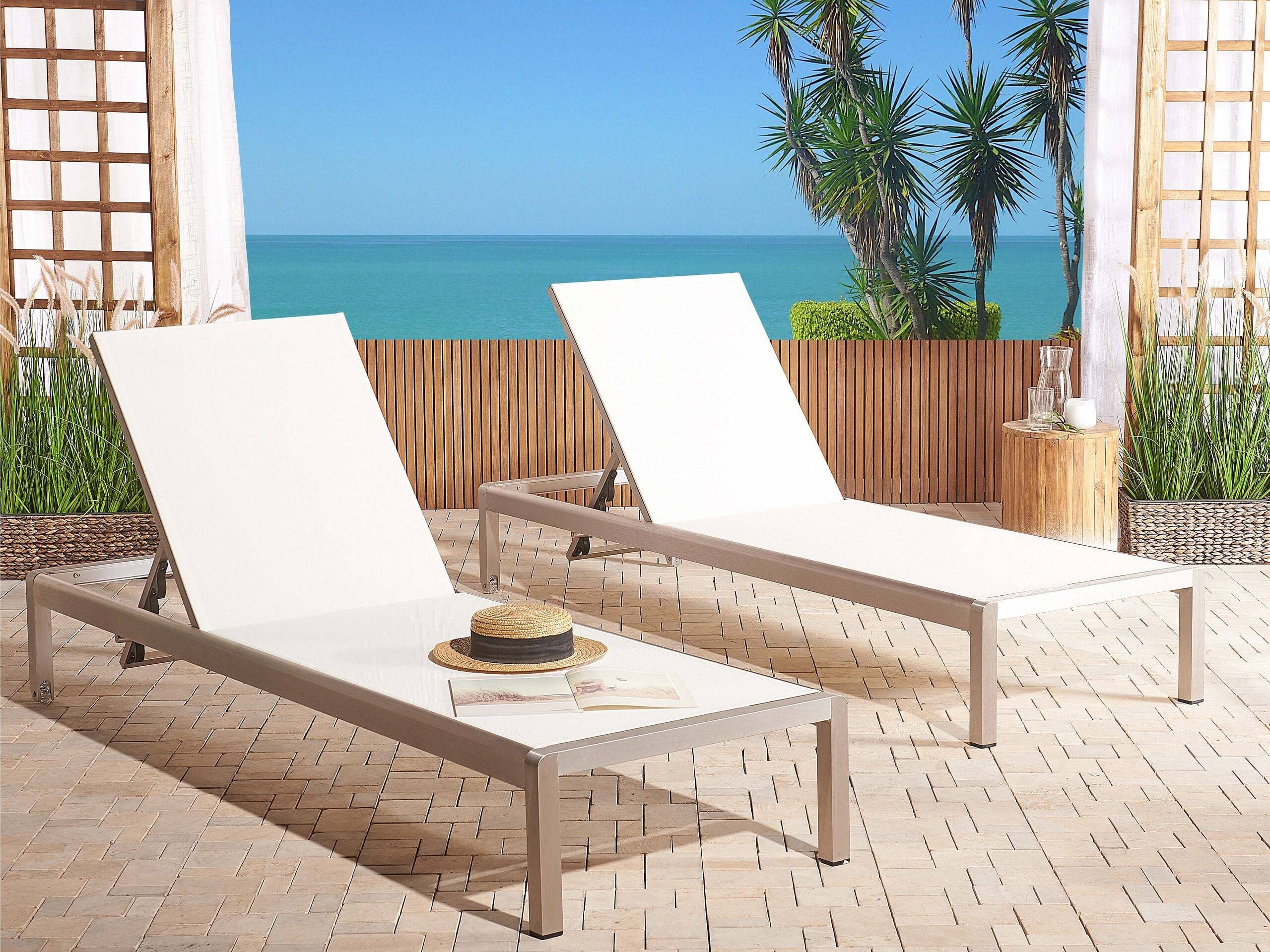 Beliani - Chaise longue Aluminium Blanc FOSSATO - Beliani - Image 1