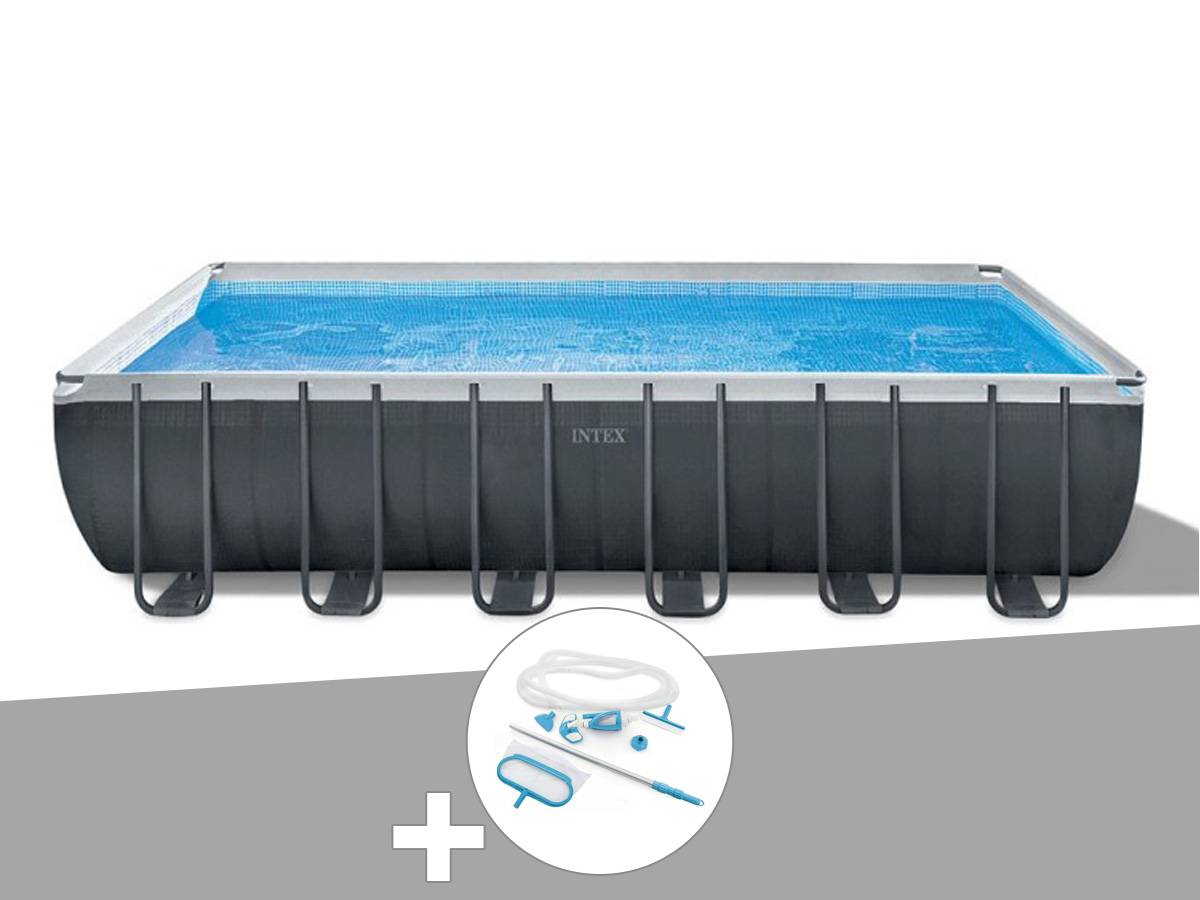 Kit piscine tubulaire Intex Ultra XTR Frame rectangulaire 7,32 x 3,66 x 1,32 m + Kit d'entretien