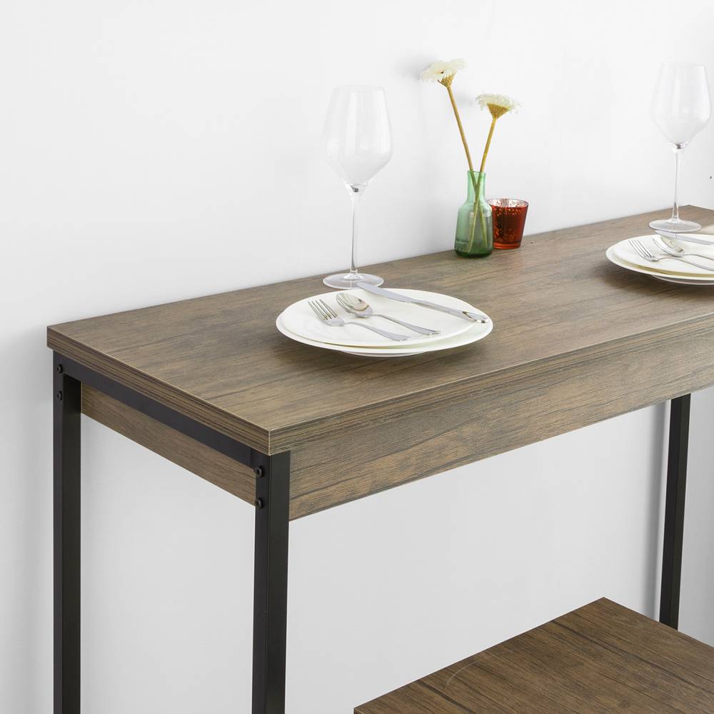 Sobuy - Lot Table et Tabourets de Bar de Style Industriel, Ensemble Table de Bar avec 2 Tabourets, Table de Cuisine, Table à Manger, Tabouret Haute SoBuy - Image 7