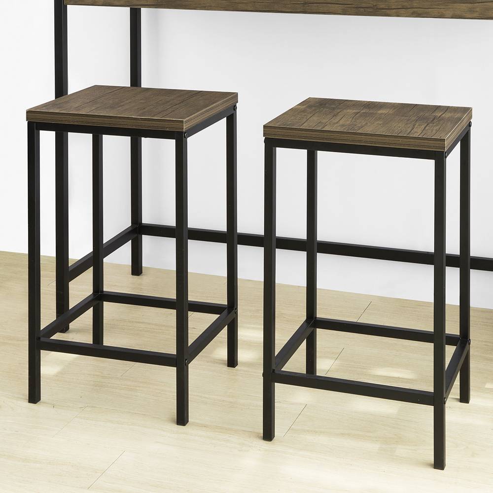 Sobuy - Lot Table et Tabourets de Bar de Style Industriel, Ensemble Table de Bar avec 2 Tabourets, Table de Cuisine, Table à Manger, Tabouret Haute SoBuy - Image 4