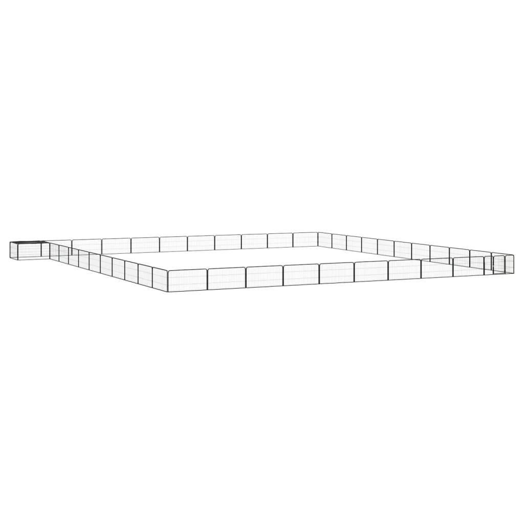 Vidaxl - Parc pour chien 44panneaux Noir 100x50cm Acier enduit de poudre vidaXL 3115985 - Image 1