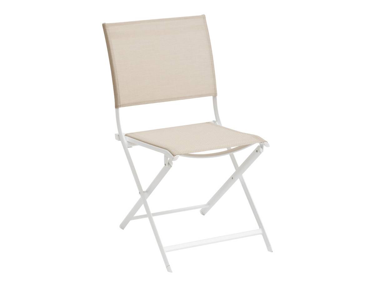 Hesperide - Lot de 4 chaises de jardin en aluminium pliables Lin et Blanc Axant - Hespéride - Image 3