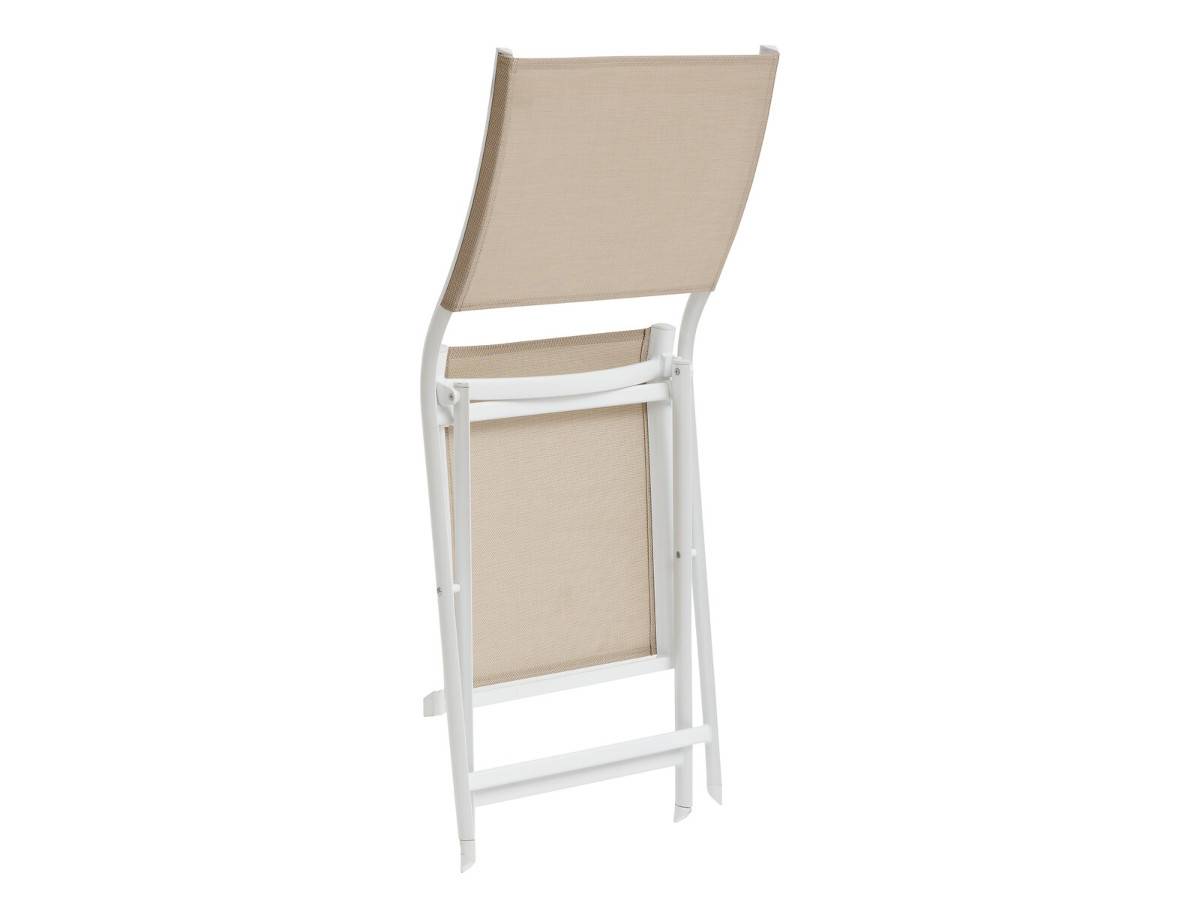 Hesperide - Lot de 4 chaises de jardin en aluminium pliables Lin et Blanc Axant - Hespéride - Image 4