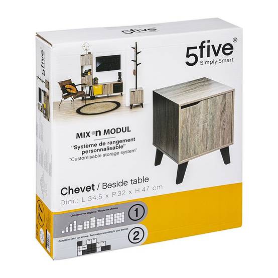 Chevet mix naturel sur pieds 5five - Image 4