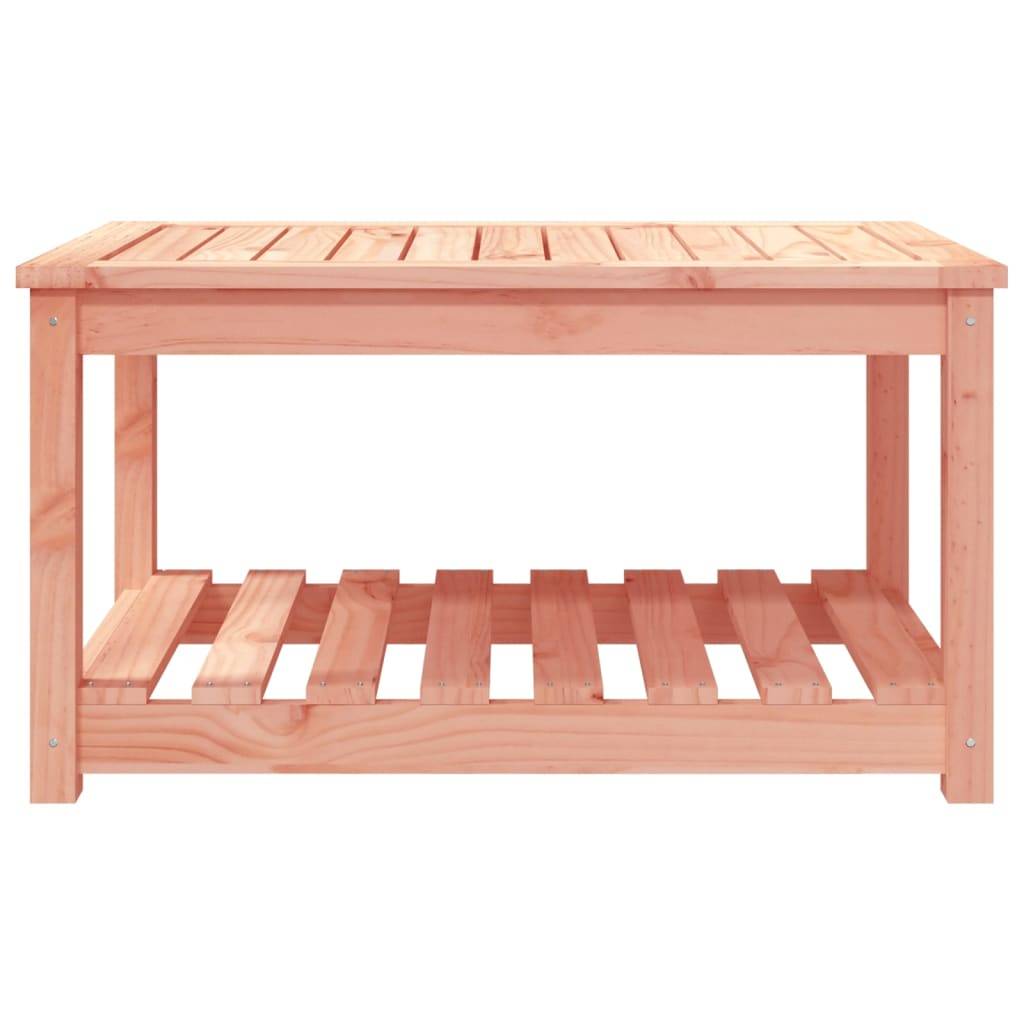 Table Basse de Jardin 82,5cm en Douglas Massif Brut avec Étagère de Rangement – ComfortXL Outdoor Living - Image 4