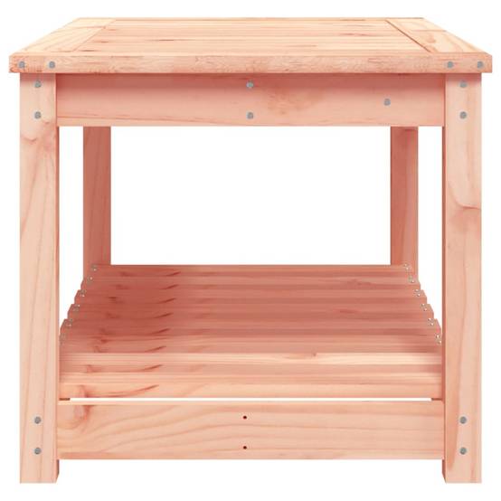 Table Basse de Jardin 82,5cm en Douglas Massif Brut avec Étagère de Rangement – ComfortXL Outdoor Living - Image 5