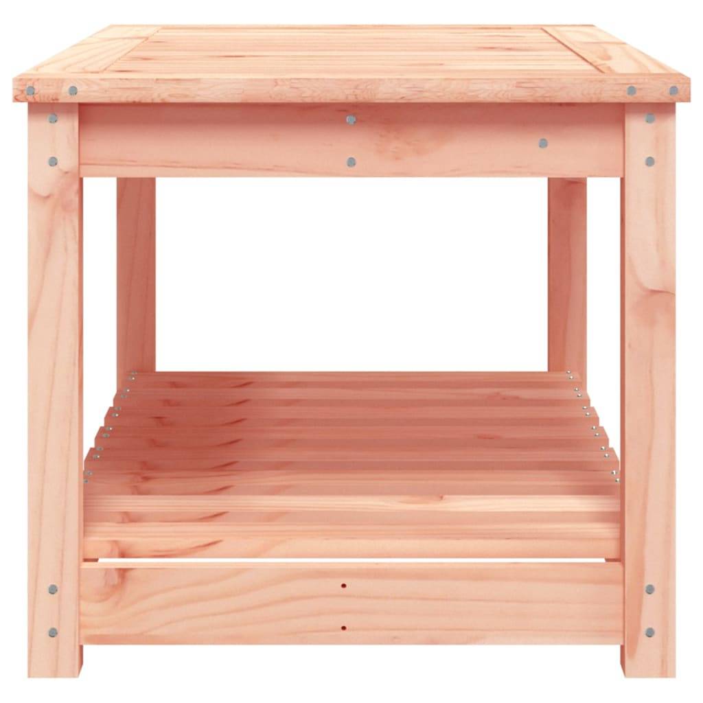 Table Basse de Jardin 82,5cm en Douglas Massif Brut avec Étagère de Rangement – ComfortXL Outdoor Living - Image 5