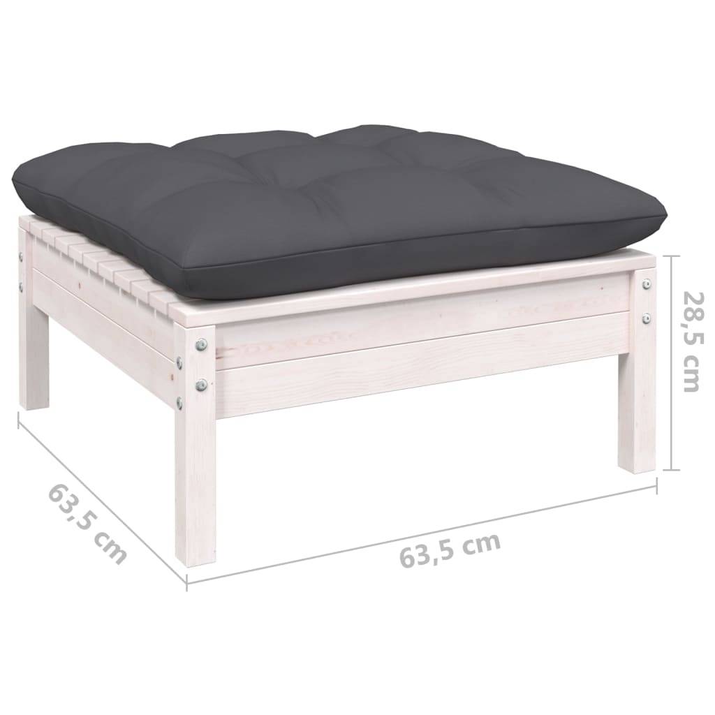 Prolenta Premium - Salon complet 8 places bois de pin et tissu (100 % polyester) blanc 63,5 x 63,5 x 62,5 cm - Prolen - Image 7