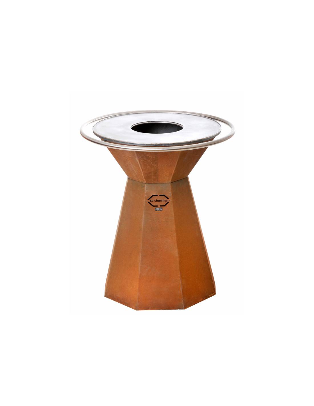 Brasero pyramidal acier corten main courante inox ø70 - Image 2