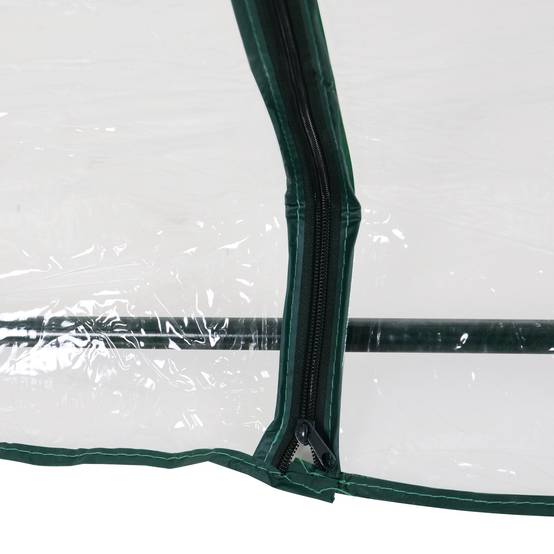 Serre de Jardin Tunnel mini serre tunnel serre à tomates 2,5L x 1l x 0,8H m Grande Porte zippée bâche PVC Transparent métal époxy Vert - Image 8