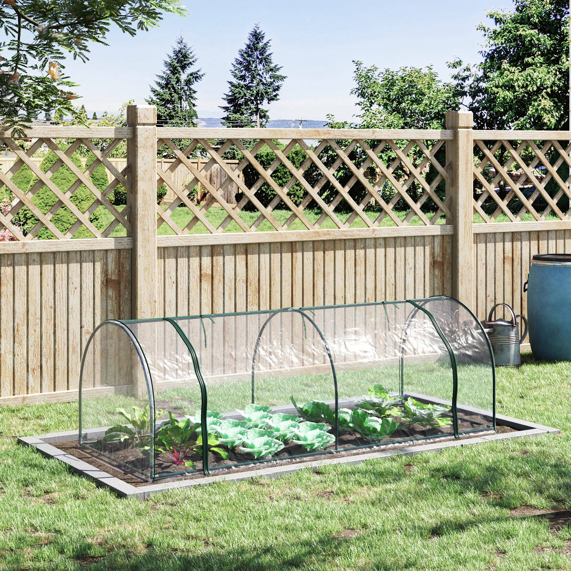 Serre de Jardin Tunnel mini serre tunnel serre à tomates 2,5L x 1l x 0,8H m Grande Porte zippée bâche PVC Transparent métal époxy Vert - Image 2