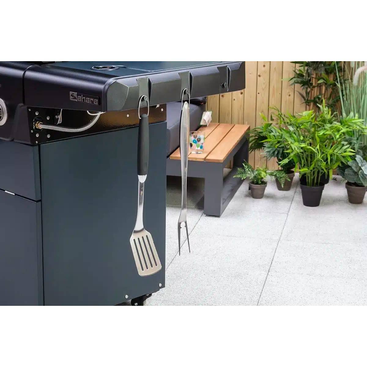 Barbecue à gaz mobile Sahara 18,7 kW, Cuisson polyvalente 4 brûleurs + 1 bruleur latéral - BBQ Idéal pour 8 à 10 convives - Image 5