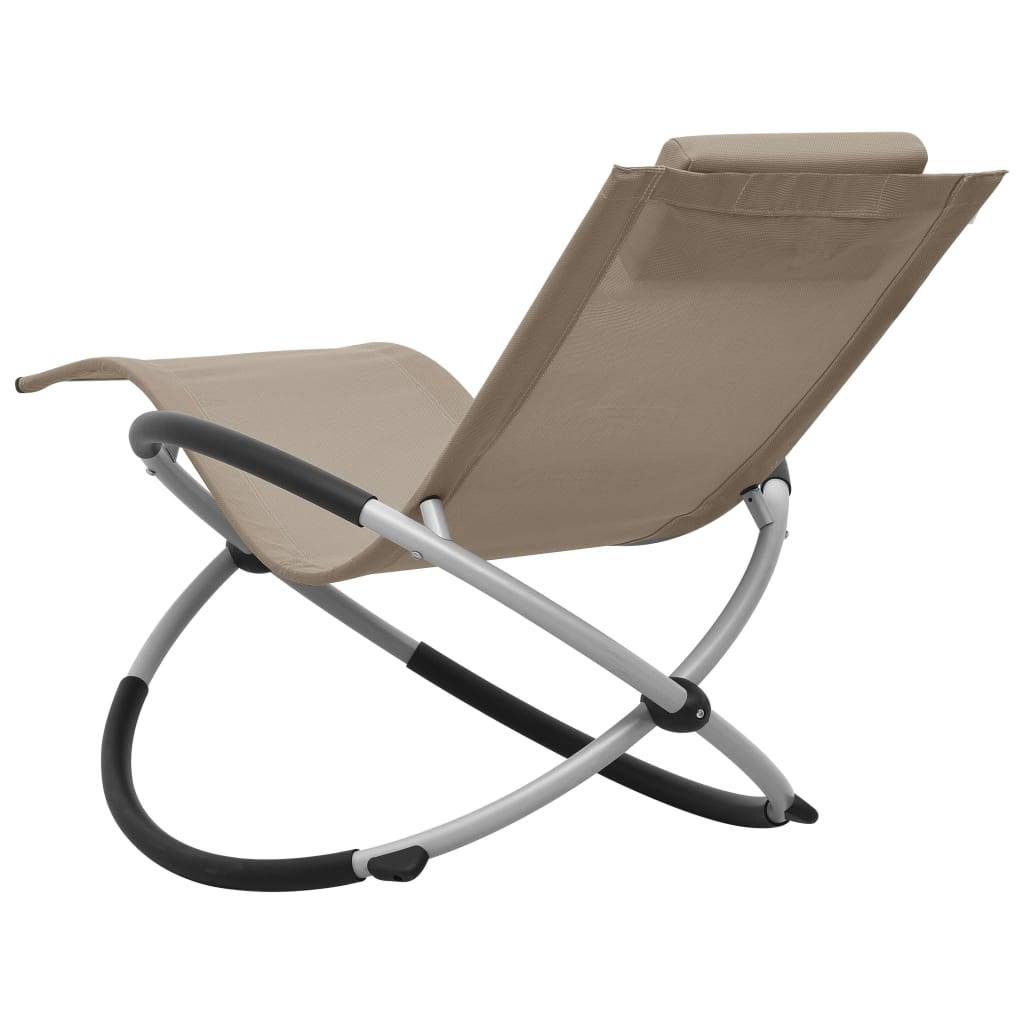 Helloshop26 - Transat chaise longue bain de soleil lit de jardin terrasse meuble d'extérieur pour enfants acier taupe - Image 4
