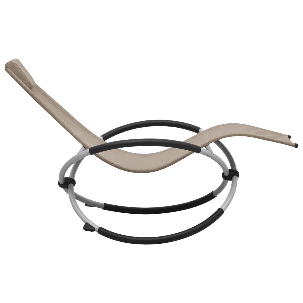 Helloshop26 - Transat chaise longue bain de soleil lit de jardin terrasse meuble d'extérieur pour enfants acier taupe - Image 3