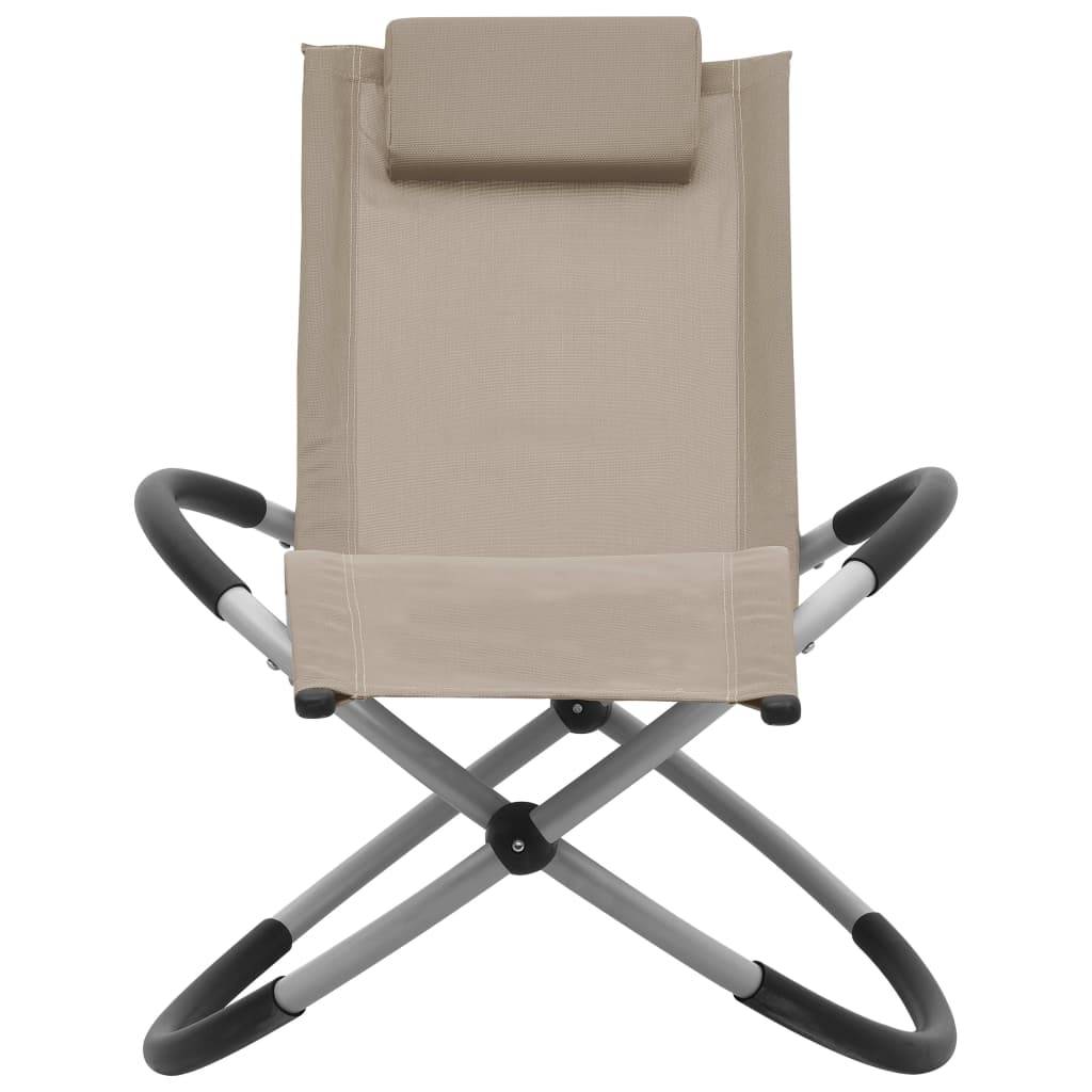 Helloshop26 - Transat chaise longue bain de soleil lit de jardin terrasse meuble d'extérieur pour enfants acier taupe - Image 2