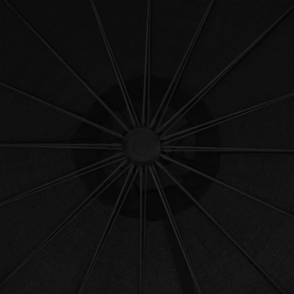 Helloshop26 - Parasol d'extérieur suspendu 3 m mât en aluminium noir - Image 7