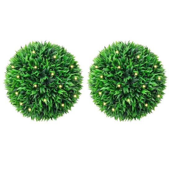 Boules de buis artificielles polyéthylène vert 38 x 38 x 38 cm, poids:2.3kg - PANGIVO - Image 1