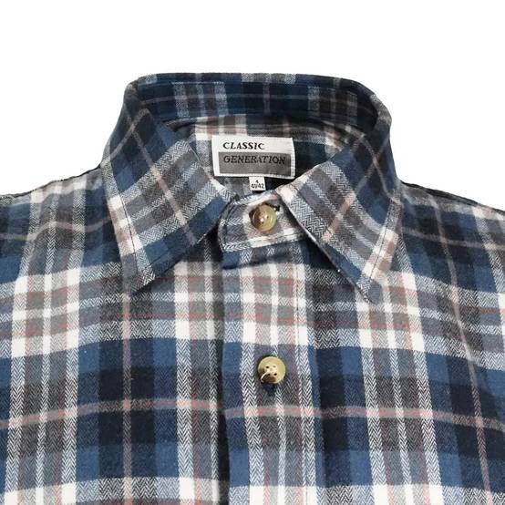 Autre - Chemise longue à carreaux bleu Chevron taille L à 2XL - Image 2