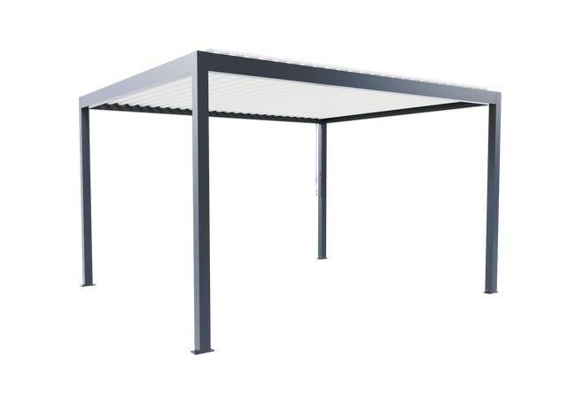 Pergola Bioclimatique Aluminium Autoportante Anthracite 4x3,5 Manuelle S ORIAL France - Image 9
