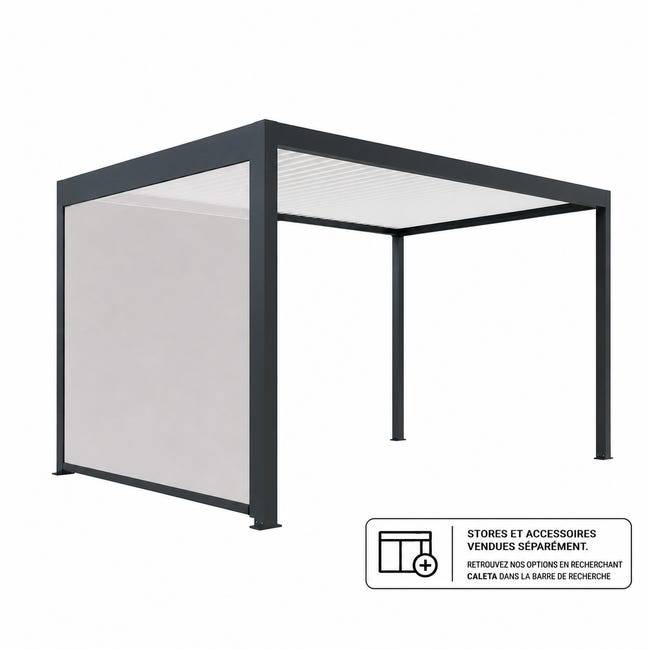 Pergola Bioclimatique Aluminium Autoportante Anthracite 4x3,5 Manuelle S ORIAL France - Image 4