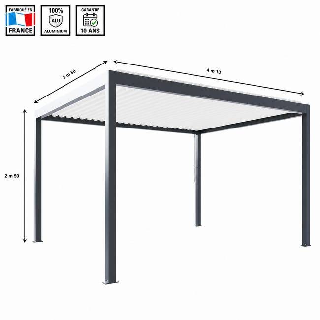Pergola Bioclimatique Aluminium Autoportante Anthracite 4x3,5 Manuelle S ORIAL France - Image 2