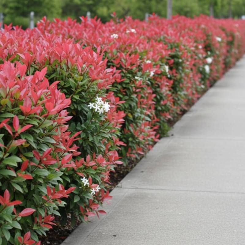 Photinia nain à fleurs Blanche - feuillage Persistant - Pot de 7,5L - 80/100 cm-  hauteur à maturité De 1,00 m à 1,50 m - Image 6