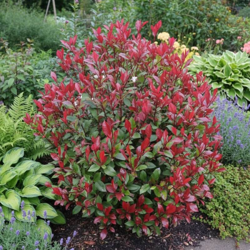 Photinia nain à fleurs Blanche - feuillage Persistant - Pot de 7,5L - 80/100 cm-  hauteur à maturité De 1,00 m à 1,50 m - Image 8