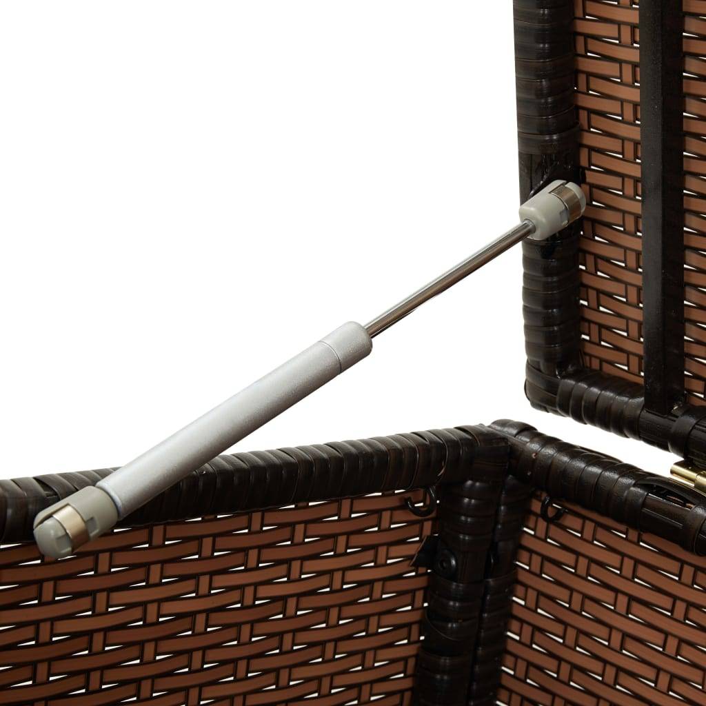 Coffre boîte meuble de jardin rangement résine tressée 200 x 50 x 60 cm marron - Image 5