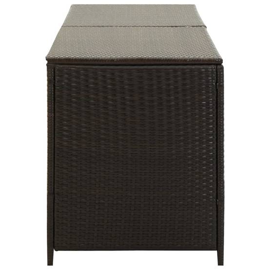 Coffre boîte meuble de jardin rangement résine tressée 200 x 50 x 60 cm marron - Image 4