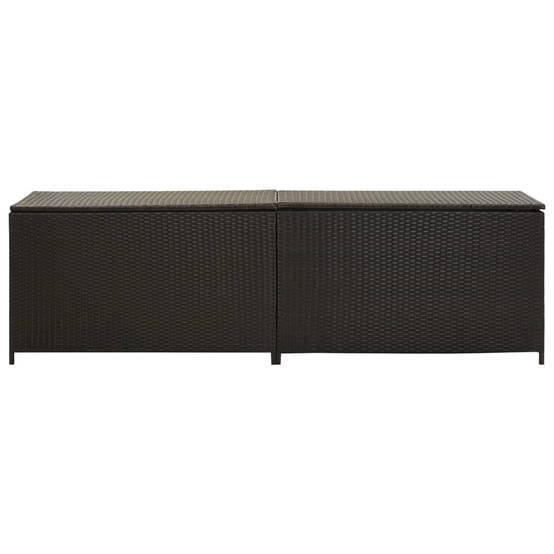 Coffre boîte meuble de jardin rangement résine tressée 200 x 50 x 60 cm marron - Image 2