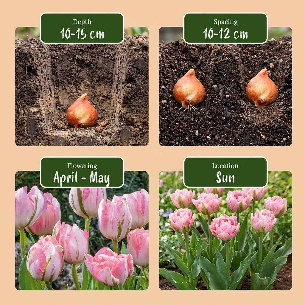 La Green Touch - Tulipe double rose - 24 bulbes - Image 4