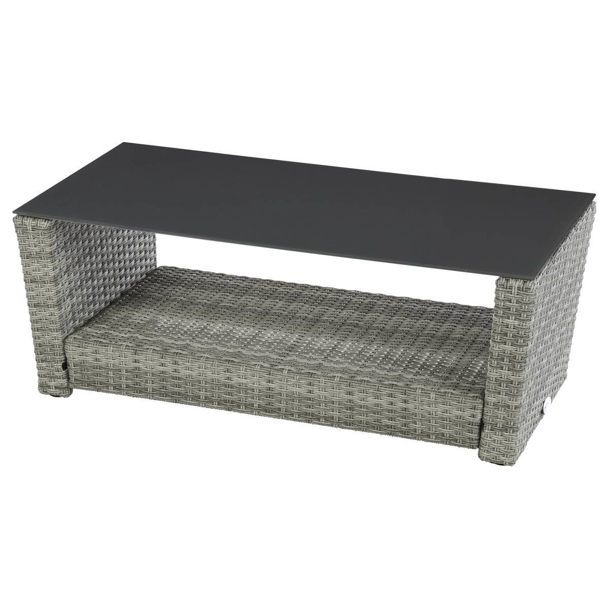 Hesperide - Table basse de jardin "Polynésia" havane 100x54x38cm en aluminium traité époxy Hespéride - Image 1