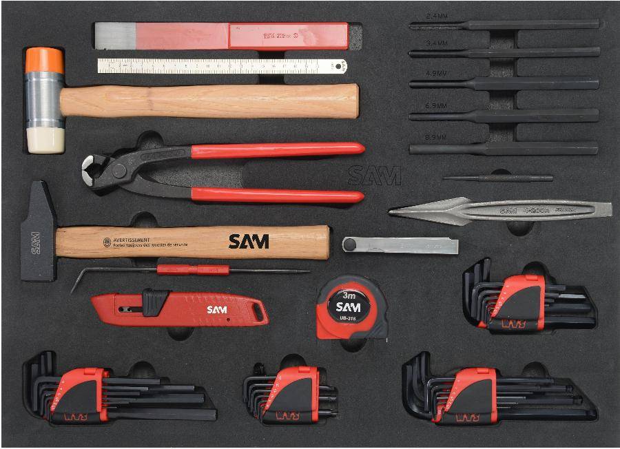 Servante 6 tiroirs + 135 outils de maintenance indus. SAM OUTILLAGE modules abs - 416-135SV - Image 4